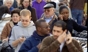 people on mobile phones