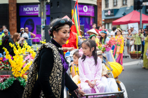 'East meets West' festival aims to recreate the colours seen on the streets of Saigon (Ho Chi Minh City) in Spring. ( ABC: Lili Tu)