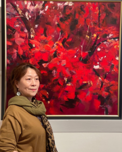 Bold colours, mysterious imagery on show in migrant artist’s work